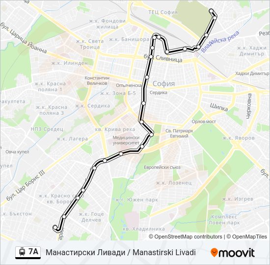 7А Light Rail Line Map