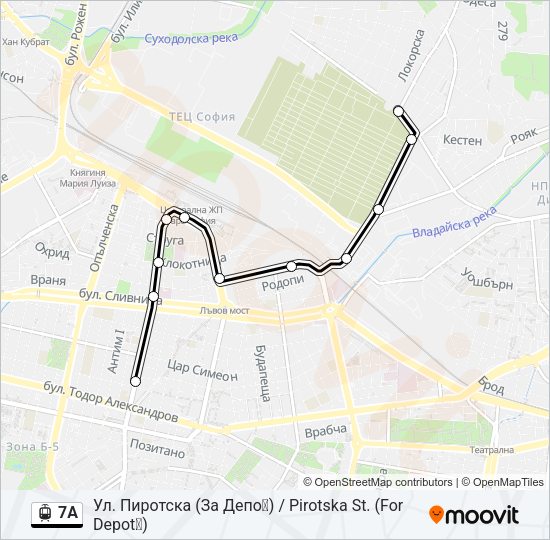7А Light Rail Line Map