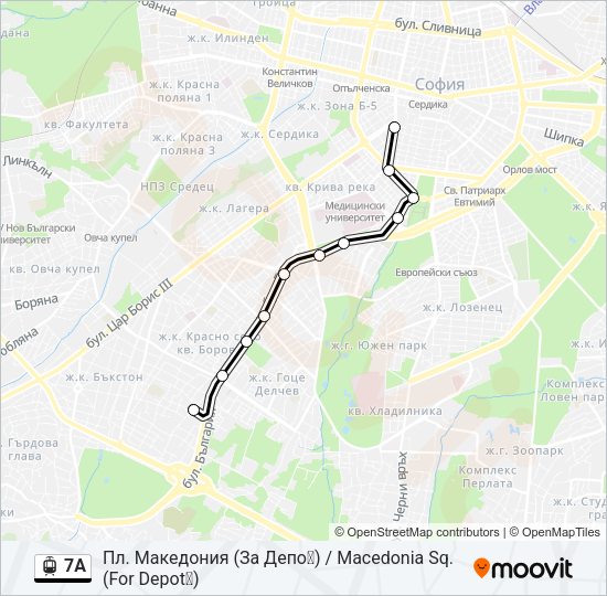 7А Light Rail Line Map