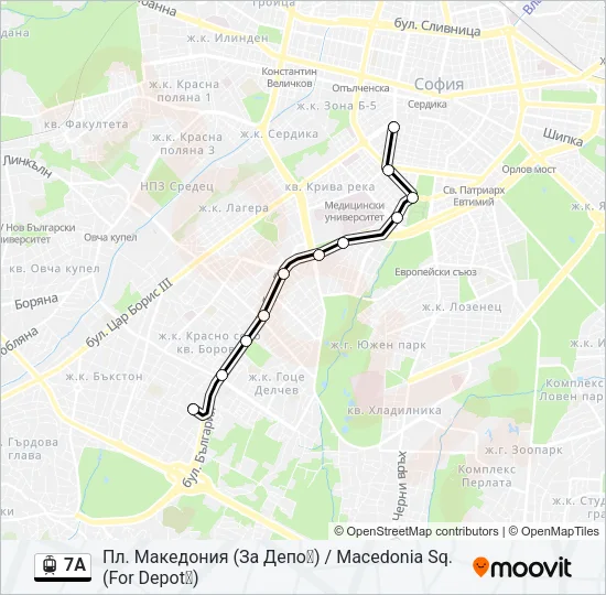 7А Light Rail Line Map