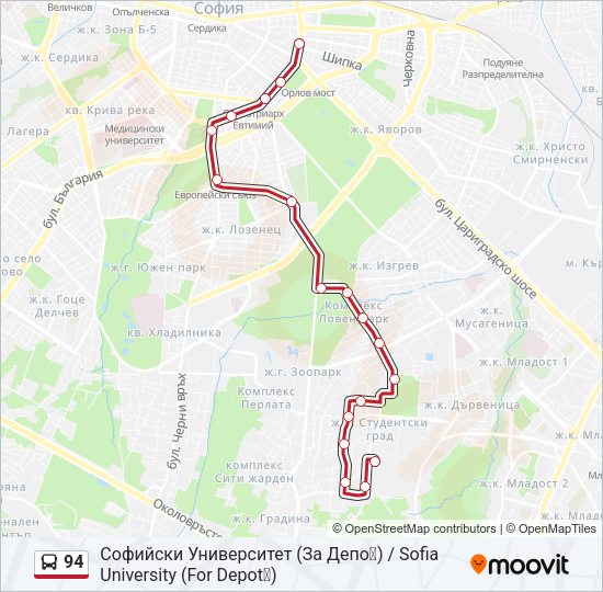 94 Bus Line Map