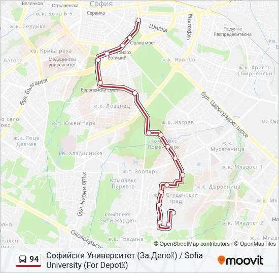 94 Bus Line Map