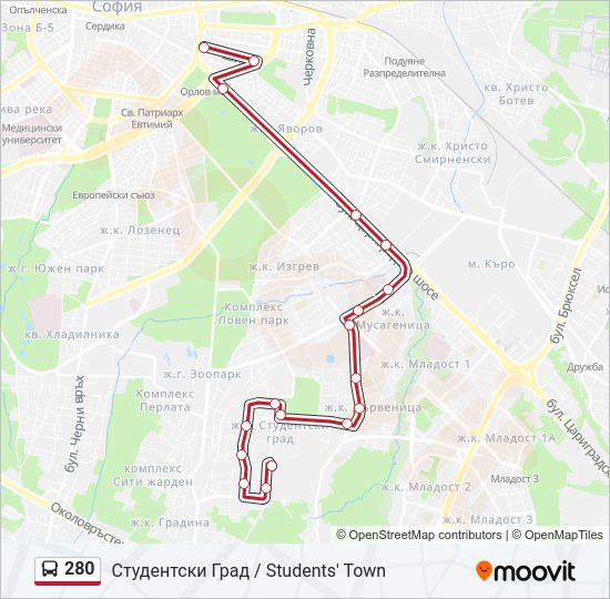 280 Bus Line Map