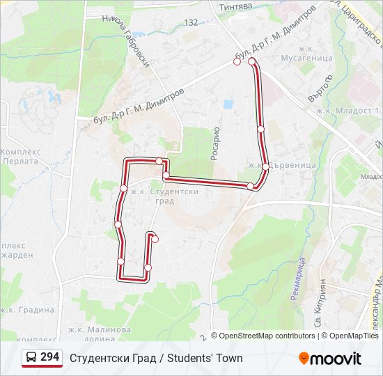 294 bus Line Map