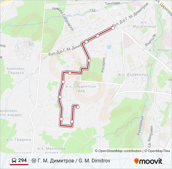 294 Bus Line Map