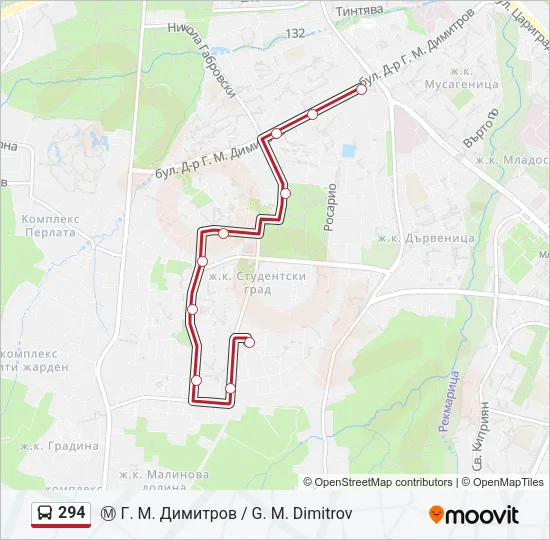 294 Bus Line Map