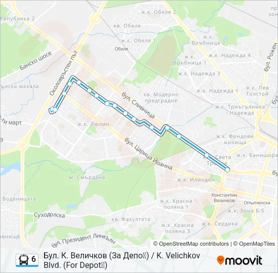 6 Trolleybus Line Map