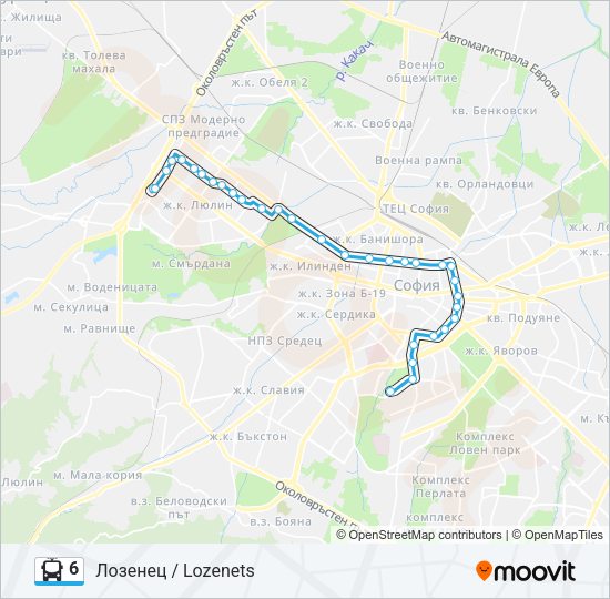 6 Trolleybus Line Map