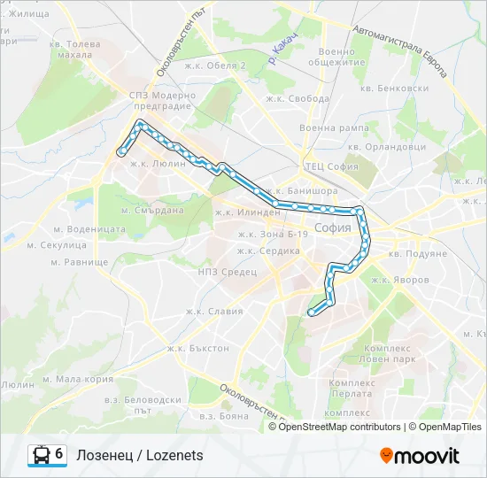 6 Trolleybus Line Map