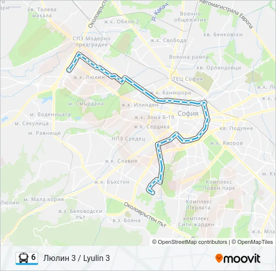 6 Trolleybus Line Map
