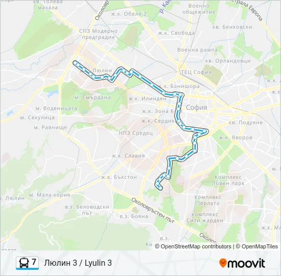 7 тролейбус Карта на Линията