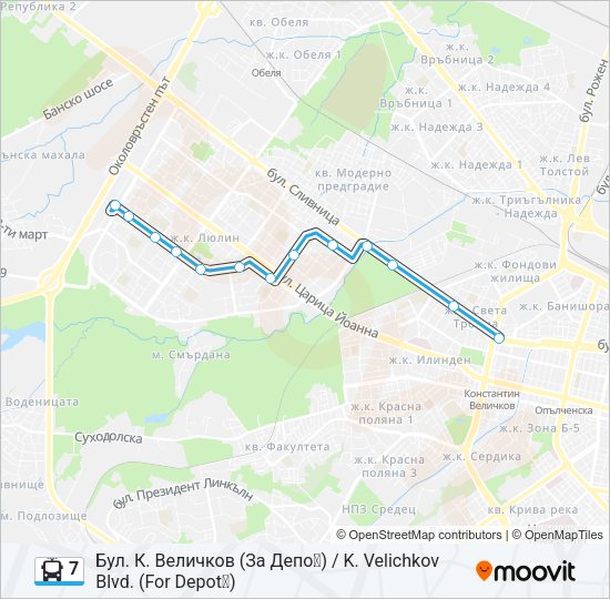 7 Trolleybus Line Map