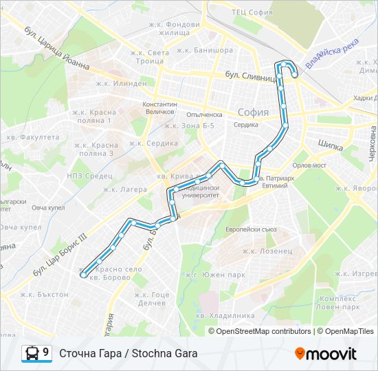 9 Trolleybus Line Map