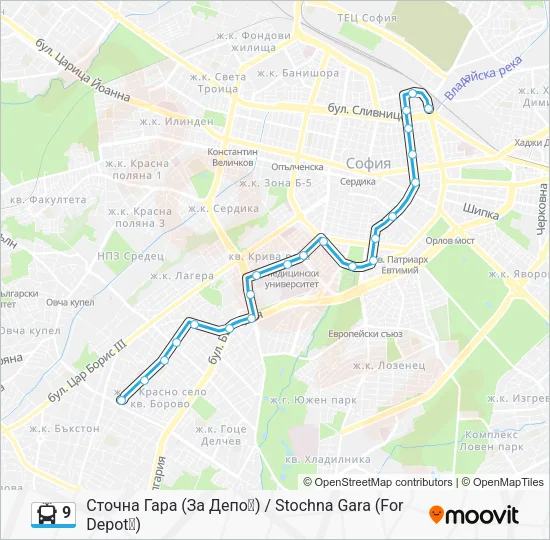 9 Trolleybus Line Map