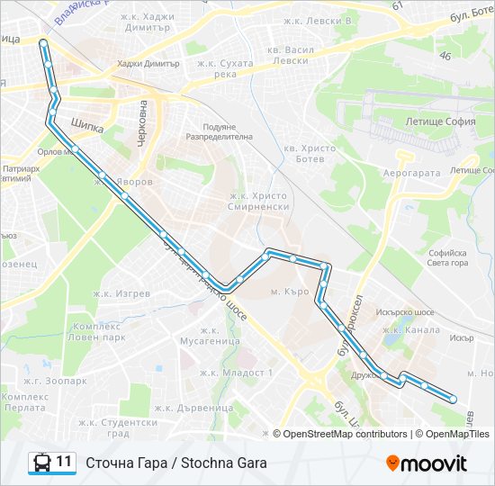 11 Trolleybus Line Map
