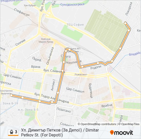 3 Light Rail Line Map