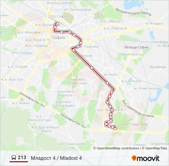 213 Bus Line Map