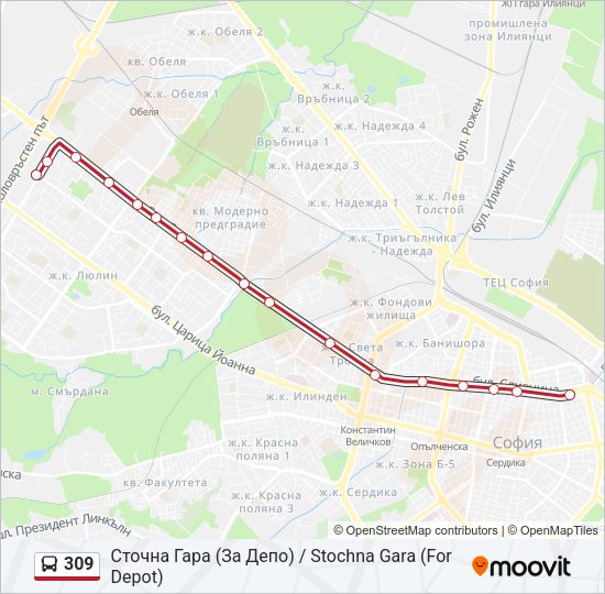 309 Bus Line Map