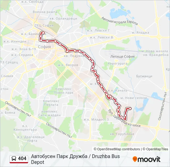 404 Bus Line Map