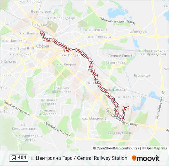 404 Bus Line Map