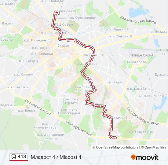 413 Bus Line Map