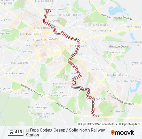 413 Bus Line Map