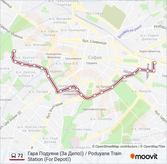 72 Bus Line Map