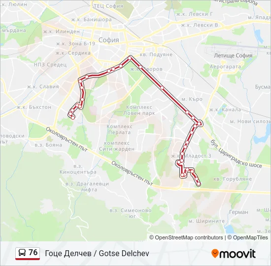 76 Bus Line Map