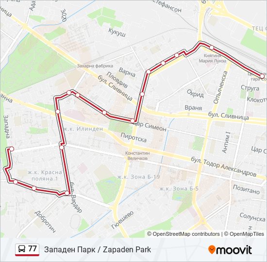 77 bus Line Map