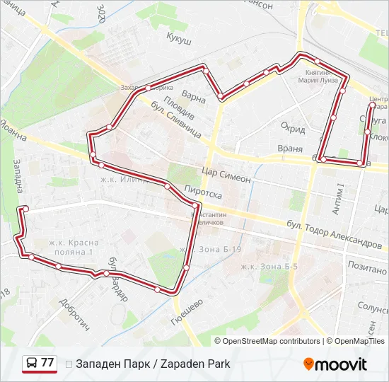 77 Bus Line Map