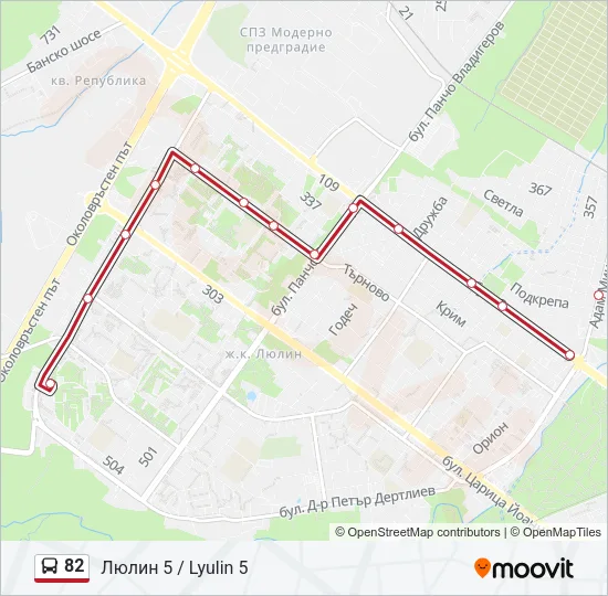 82 Bus Line Map
