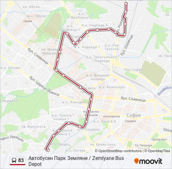 83 bus Line Map