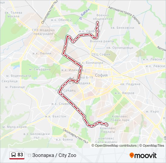 83 Bus Line Map