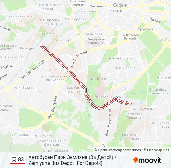 83 Bus Line Map