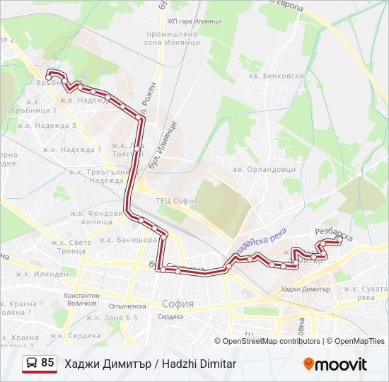 85 Bus Line Map