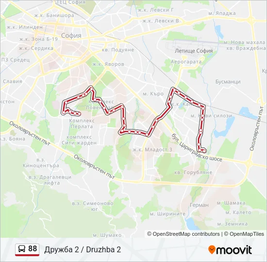 88 Bus Line Map