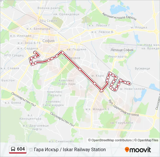 604 Bus Line Map
