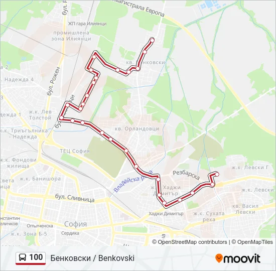 100 Bus Line Map