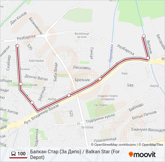 100 Bus Line Map