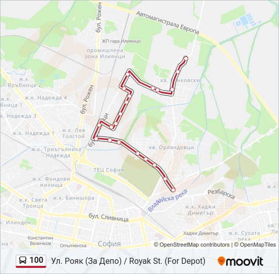 100 Bus Line Map
