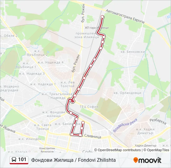 101 Bus Line Map
