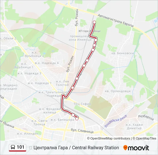 101 Bus Line Map