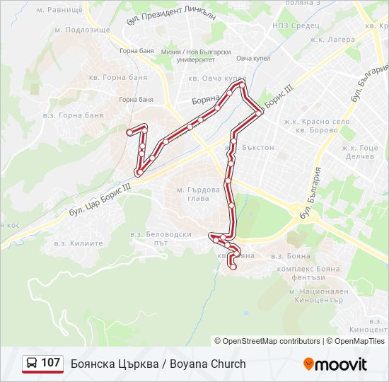 107 bus Line Map