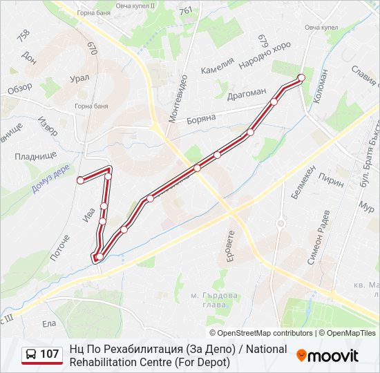 107 Bus Line Map