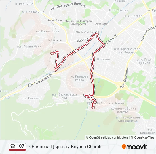107 Bus Line Map