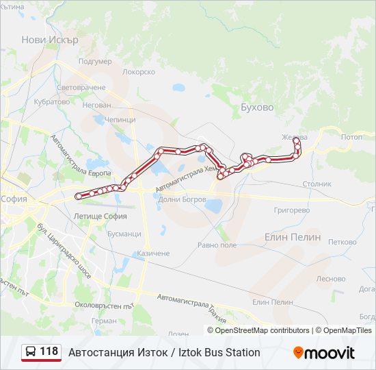 118 bus Line Map