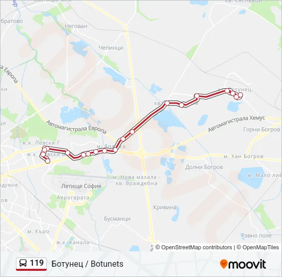 119 Bus Line Map
