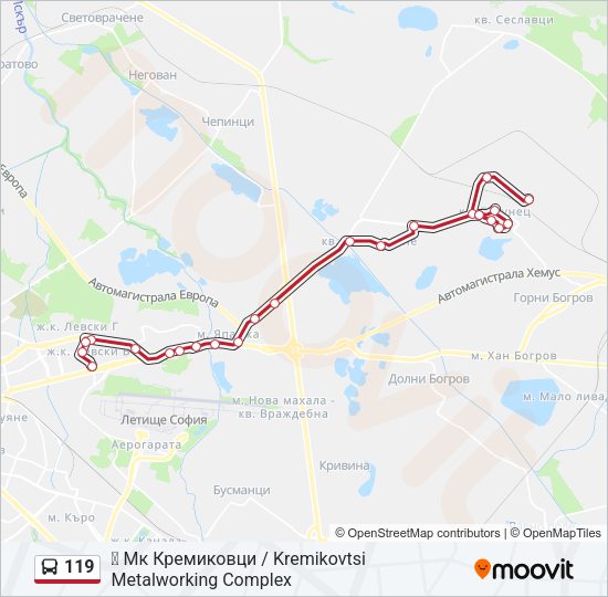 119 Bus Line Map