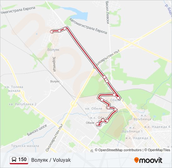 150 bus Line Map