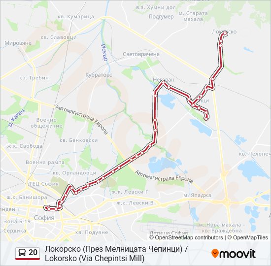 20 bus Line Map